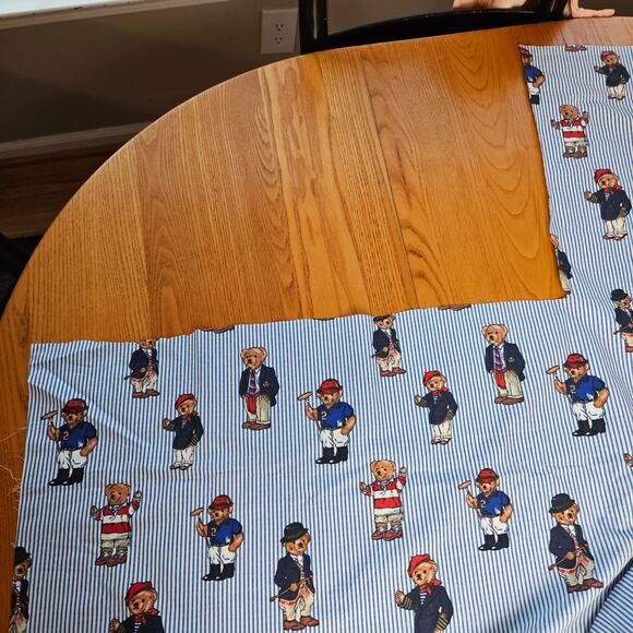 Ralph Lauren Vintage Striped Polo Teddy Bear Remnant Fabric Craft Sew Preppy - Picture 3 of 5